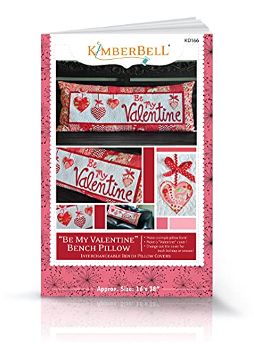 Load image into Gallery viewer, Kimberbell Be My Valentine Bench Pillows Sewing Pattern: Includes Directions, Unique Designs, Variety of Techniques, Creates a 16x38” Pillow, Made in USA
