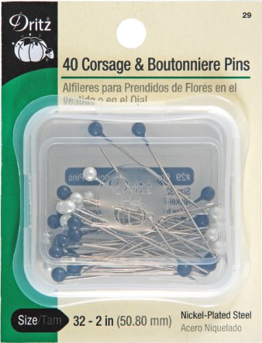 Load image into Gallery viewer, Dritz 29 Corsage &amp; Boutonniere Pins, White &amp; Black, 2-Inch (40-Count)
