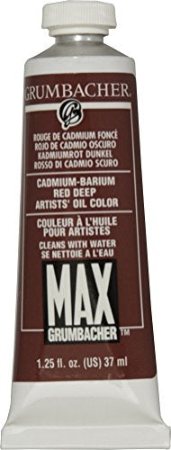 Load image into Gallery viewer, Grumbacher Max Water Miscible Oil Paint, 37ml/1.25 oz, Cadmium-Barium Red Deep
