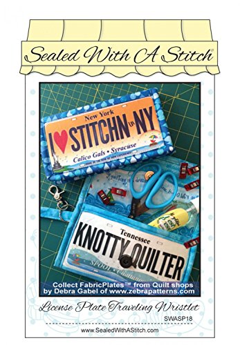 Load image into Gallery viewer, Sealed with a Stitch License Plate Traveling Wristlet Pattern
