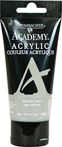 Load image into Gallery viewer, Grumbacher Academy Acrylic Paint, 75ml/2.5 Ounce Plastic Tube, Neutral Gray (C082P)
