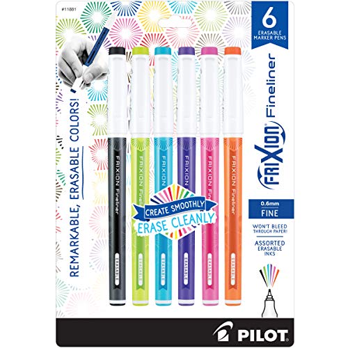 Load image into Gallery viewer, PILOT FriXion Fineliner Erasable Marker Pens, Fine Point, Assorted Vivid Color Inks, 6-Pack (11881)
