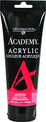 Load image into Gallery viewer, Grumbacher Academy Acrylic Paint, 200ml/6.8 oz. Plastic Tube, Cadmium Red Medium Hue (C029P200)
