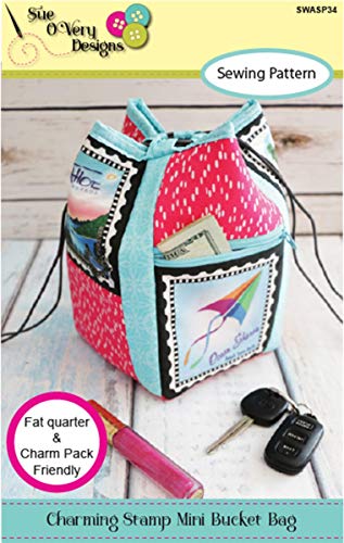 Load image into Gallery viewer, Sue O&#39;Very Designs -Sealed With A Stitch Charming Stamp Mini Bucket Bag Pattern
