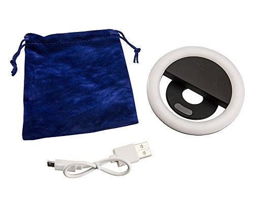 Load image into Gallery viewer, Arkon SPLEDRING Rechargeable LED Clip On Selfie Ring Light for Live Streaming Video Retail White
