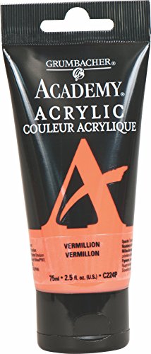 Load image into Gallery viewer, Grumbacher Academy Acrylic Paint, 75ml/2.5 Ounce Plastic Tube, Vermillion (C224P)
