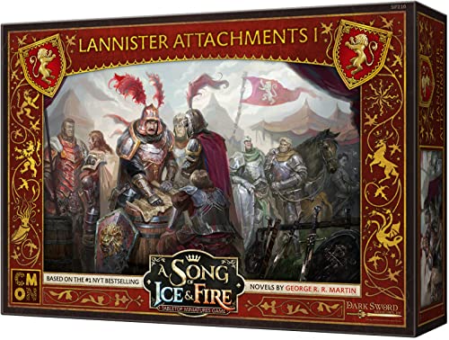 Load image into Gallery viewer, A Song of Ice and Fire Tabletop Miniatures Game Lannister Attachments I Box Set | Strategy Game for Teens and Adults | Ages 14+ | 2+ Players | Average Playtime 45-60 Minutes | Made by CMON
