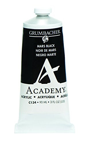 Load image into Gallery viewer, Grumbacher Academy Acrylic Paint, 90ml/3 oz Metal Tube, Mars Black Hue
