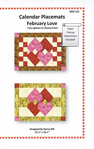 Load image into Gallery viewer, Calendar Placemats February Love by Nancy Dill Quilt Woman 12.5&quot; x 18.5&quot;
