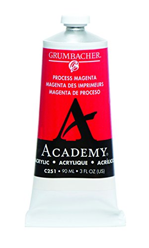 Load image into Gallery viewer, Grumbacher Academy Acrylic Paint, 90ml/3 oz Metal Tube, Process Magenta
