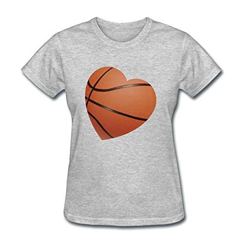 Load image into Gallery viewer, RamiCas Customizable Gray Women Comfortable X-Large Different Got_Heart_Basketball_no_Words Cotton Tee
