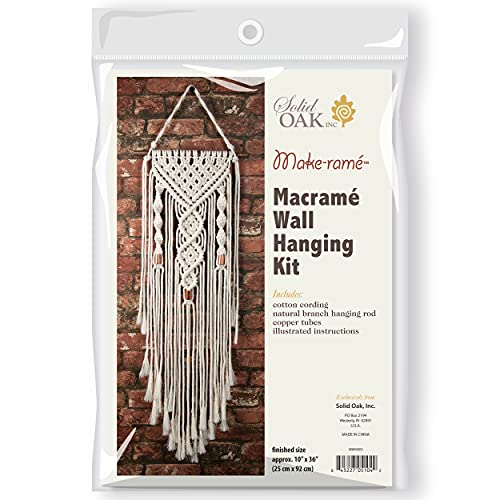 Load image into Gallery viewer, Solid Oak Macrame Wall Hanger Kit Hearts
