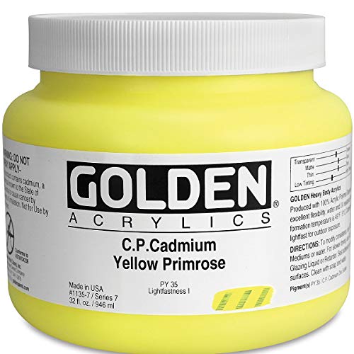 Load image into Gallery viewer, Golden Heavy Body Acrylic - C.P. Cadmium Yellow Primrose 32oz jar
