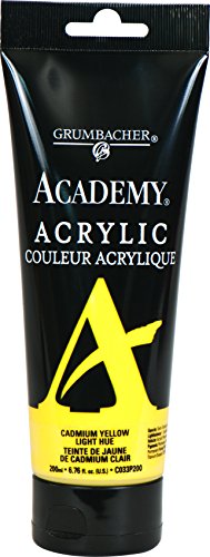 Load image into Gallery viewer, Grumbacher Academy Acrylic Paint, 200ml/6.8 oz. Plastic Tube, Cadmium Yellow Light Hue (C033P200)
