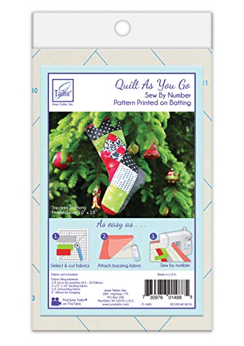 Load image into Gallery viewer, June Tailor Quilt As You Go Holiday Stocking Square Sew by Number - pattern on batting, White
