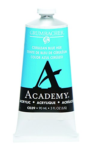 Load image into Gallery viewer, Grumbacher Academy Acrylic Paint, 90ml/3 oz Metal Tube, Cerulean Blue Hue
