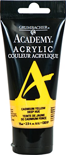 Load image into Gallery viewer, Grumbacher Academy Acrylic Paint, 75ml/2.5 Ounce Plastic Tube, Cadmium Yellow Deep Hue (C031P)
