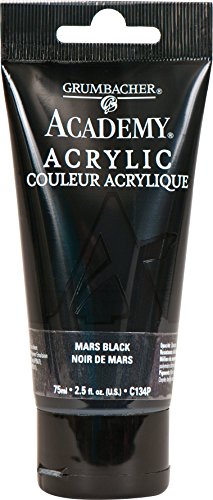 Load image into Gallery viewer, Grumbacher Academy Acrylic Paint, 75ml/2.5 Ounce Plastic Tube, Mars Black (C134P)
