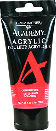 Load image into Gallery viewer, Grumbacher Academy Acrylic Paint, 75ml/2.5 Ounce Plastic Tube, Cadmium Red Light Hue (C027P)
