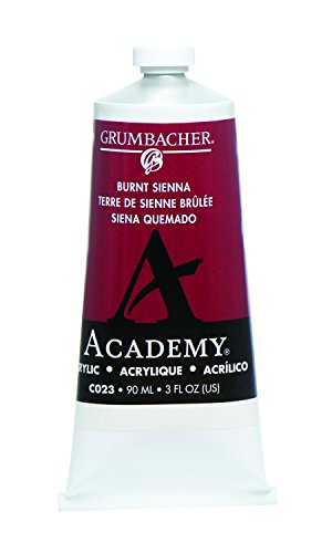 Grumbacher Academy Acrylic Paint, 90ml/3 oz Metal Tube, Burnt Sienna