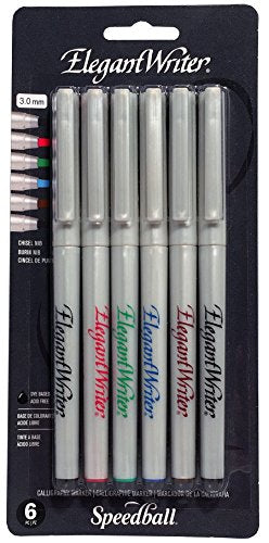 Load image into Gallery viewer, Speedball Elegant Writer Calligraphy 6 Marker Set, Assorted Colors, 3.0 mm
