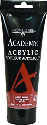 Grumbacher Academy Acrylic Paint, 200ml/6.8 oz. Plastic Tube, Burnt Sienna (C023P200)