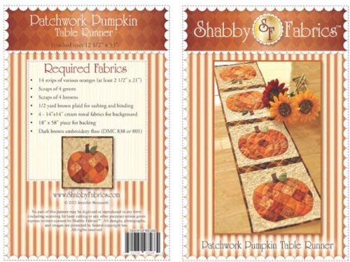 Load image into Gallery viewer, Shabby Fabrics Patchwork Pumpkin Table Runner pattern, Orange
