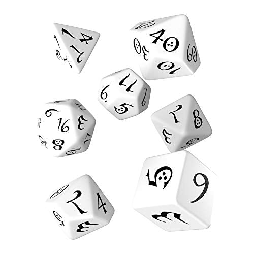 Load image into Gallery viewer, Q-Workshop Classic RPG Dice White/Black (7) Board Game
