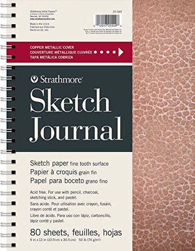 Load image into Gallery viewer, Strathmore STR-025-549 Sketch Journal 80 Sheets, 9&quot; x 12&quot;, Metallic Copper
