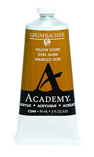 Load image into Gallery viewer, Grumbacher Academy Acrylic Paint, 90ml/3 oz Metal Tube, Yellow Ochre Light Hue
