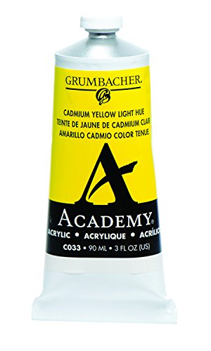 Load image into Gallery viewer, Grumbacher Academy Acrylic Paint, 90ml/3 oz Metal Tube, Cadmium Yellow Light Hue
