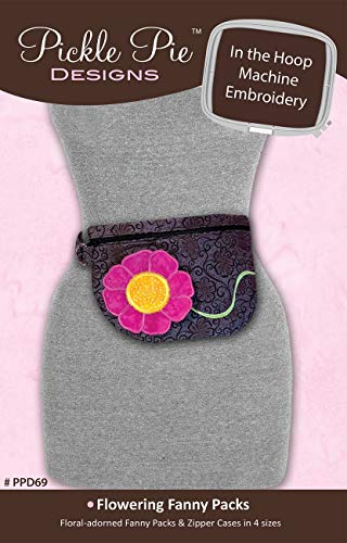 Load image into Gallery viewer, Pickle Pie Designs Flowering Fanny Packs In the Hoop Machine Embroidery Design CD Pattern, None
