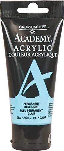 Load image into Gallery viewer, Grumbacher Academy Acrylic Paint, 75ml/2.5 Ounce Plastic Tube, Permanent Blue Light (C257P)
