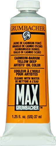 Load image into Gallery viewer, Grumbacher Max Water Miscible Oil Paint, 37ml/1.25 oz, Cadmium-Barium Yellow Deep
