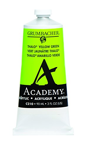 Load image into Gallery viewer, Grumbacher Academy Acrylic Paint, 90ml/3 oz Metal Tube, Thalo Yellow Green
