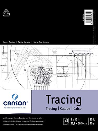 Load image into Gallery viewer, Canson Foundation Tracing Paper Pad for Ink, Pencil and Markers, Fold Over, 25 Pound, 9 x 12 Inch, 50 Sheets
