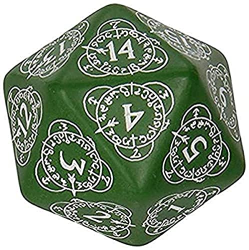 Q-Workshop D20 Level Counter Green & White Die