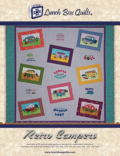 Load image into Gallery viewer, Retro Camper Embroidery Pattern Quilt Pattern Applique Designs Lunch Box Quilts
