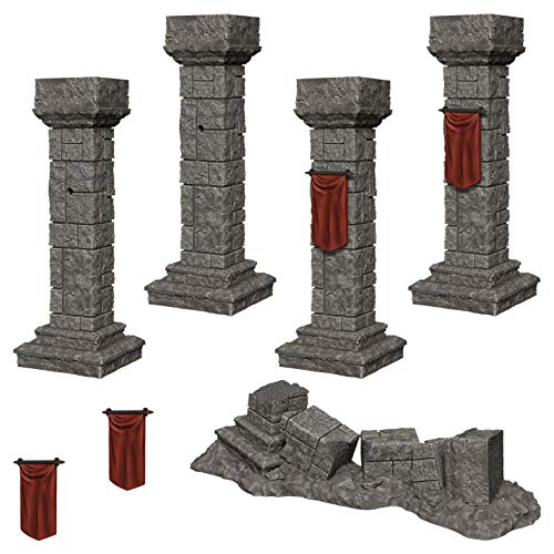 Load image into Gallery viewer, WizKids Deep Cuts Unpainted Miniatures Terrain: Wave 11: Pillars &amp; Banners
