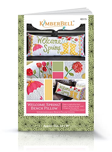 Load image into Gallery viewer, Kimberbell Welcome Spring Bench Pillows Sewing Pattern: Includes Directions, Unique Designs, Variety Of Techniques, Creates a 16x38” Pillow, Made In USA
