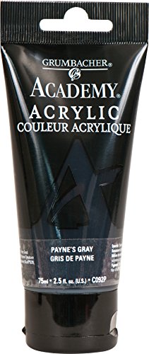 Load image into Gallery viewer, Grumbacher Academy Acrylic Paint, 75ml/2.5 Ounce Plastic Tube, Payne&#39;s Gray (C092P)
