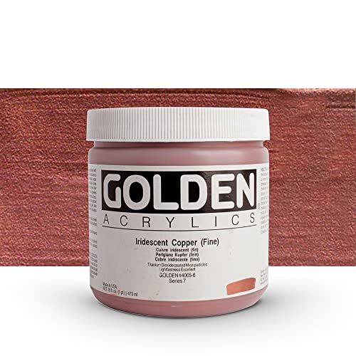 Load image into Gallery viewer, Golden Heavy Body Iridescent Acrylics - Iridescent Copper Fine 16oz jar

