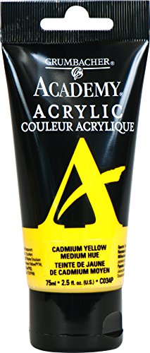 Load image into Gallery viewer, Grumbacher Academy Acrylic Paint, 75ml/2.5 Ounce Plastic Tube, Cadmium Yellow Medium Hue (C034P)
