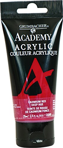 Grumbacher Academy Acrylic Paint, 75ml/2.5 Ounce Plastic Tube, Cadmium Red Deep Hue (C026P)