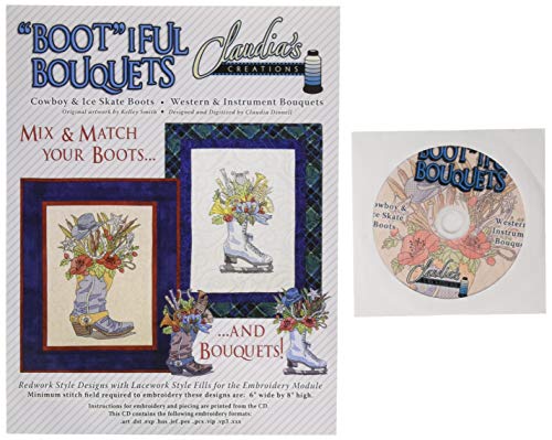 Load image into Gallery viewer, Bootiful Bouquets Cowboy Ice Skate Designs for The Embroidery Machine by Claudia&#39;s Creations
