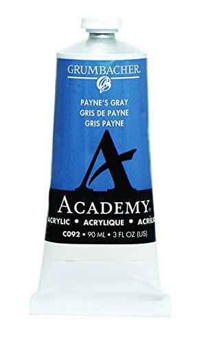 Load image into Gallery viewer, Grumbacher Academy Acrylic Paint, 90ml/3 oz Metal Tube, Payne&#39;s Gray
