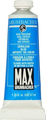 Load image into Gallery viewer, Grumbacher Max Water Miscible Oil Paint, 37ml/1.25 oz, Cerulean Blue Hue
