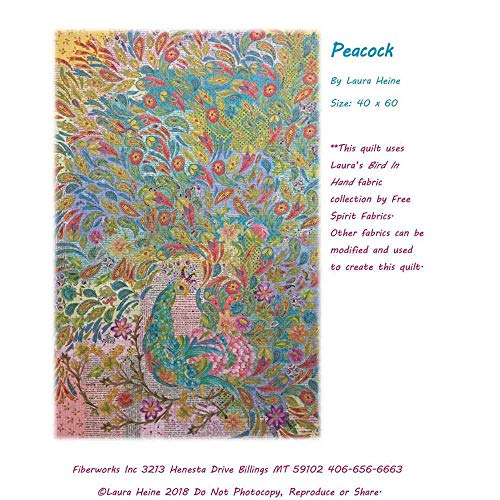 Load image into Gallery viewer, Peacock Collage Quilting Pattern by Laura Heine for Fiberworks inc
