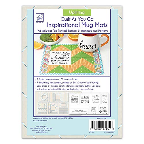 June Tailor Quilt As You Go Inspirational Mug Mats Uplifting