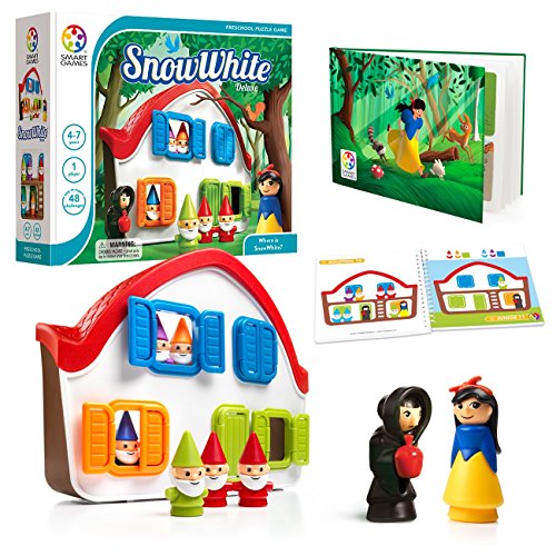 SmartGames Snow White - Deluxe Cognitive Skill-Building Puzzle Game Featuring 48 Playful Challenges for Ages 4+